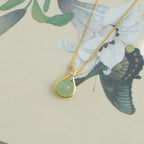 Shoperly C-275 (GREEN, WHITE) 18k Gold Plated Stainless Steel Tarnish Free Waterproof Female Jewellery