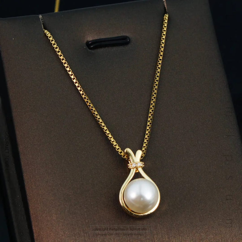 Shoperly C-275 (GREEN, WHITE) 18k Gold Plated Stainless Steel Tarnish Free Waterproof Female Jewellery
