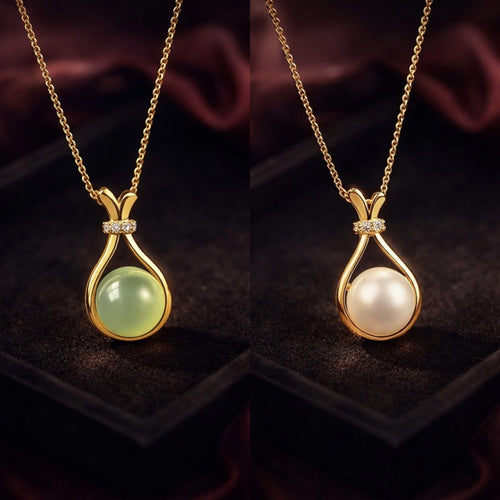 Shoperly C-275 (GREEN, WHITE) 18k Gold Plated Stainless Steel Tarnish Free Waterproof Female Jewellery