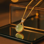 Shoperly C-275 (GREEN, WHITE) 18k Gold Plated Stainless Steel Tarnish Free Waterproof Female Jewellery