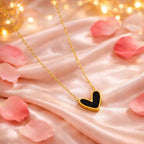 Shoperly C-293 (BLACK & WHITE) 18k Gold Plated Stainless Steel Tarnish Free Waterproof Female Jewellery