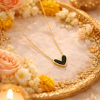 Shoperly C-293 (BLACK & WHITE) 18k Gold Plated Stainless Steel Tarnish Free Waterproof Female Jewellery