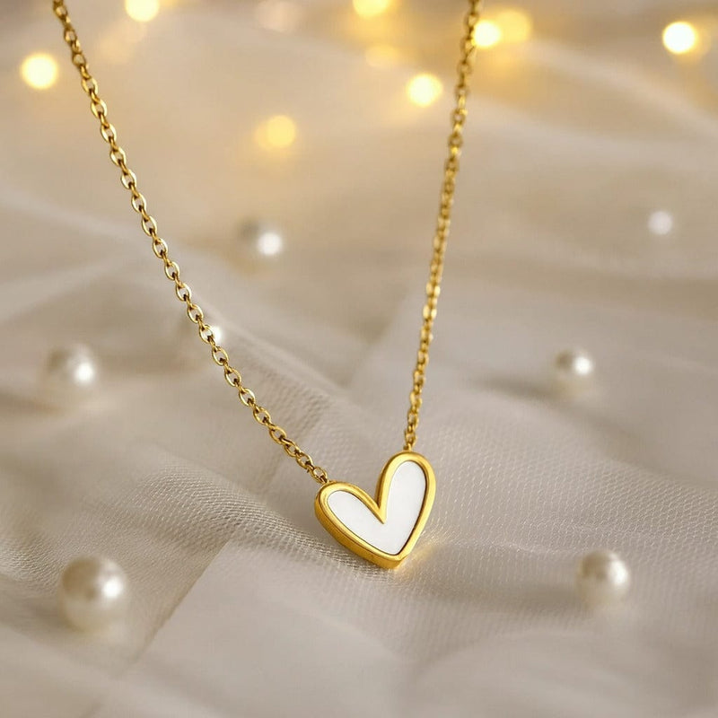 Shoperly C-293 (BLACK & WHITE) 18k Gold Plated Stainless Steel Tarnish Free Waterproof Female Jewellery