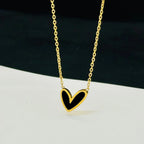 Shoperly C-293 (BLACK & WHITE) 18k Gold Plated Stainless Steel Tarnish Free Waterproof Female Jewellery