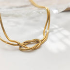 Shoperly C-312 18k Gold Plated Stainless Steel Tarnish Free Waterproof Female Jewellery