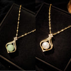 Shoperly C-316(GREEN, WHITE) 18k Gold Plated Stainless Steel Tarnish Free Waterproof Female Jewellery