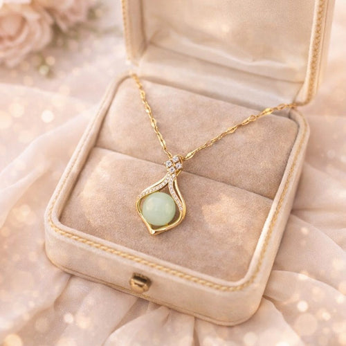 Shoperly C-316(GREEN, WHITE) 18k Gold Plated Stainless Steel Tarnish Free Waterproof Female Jewellery