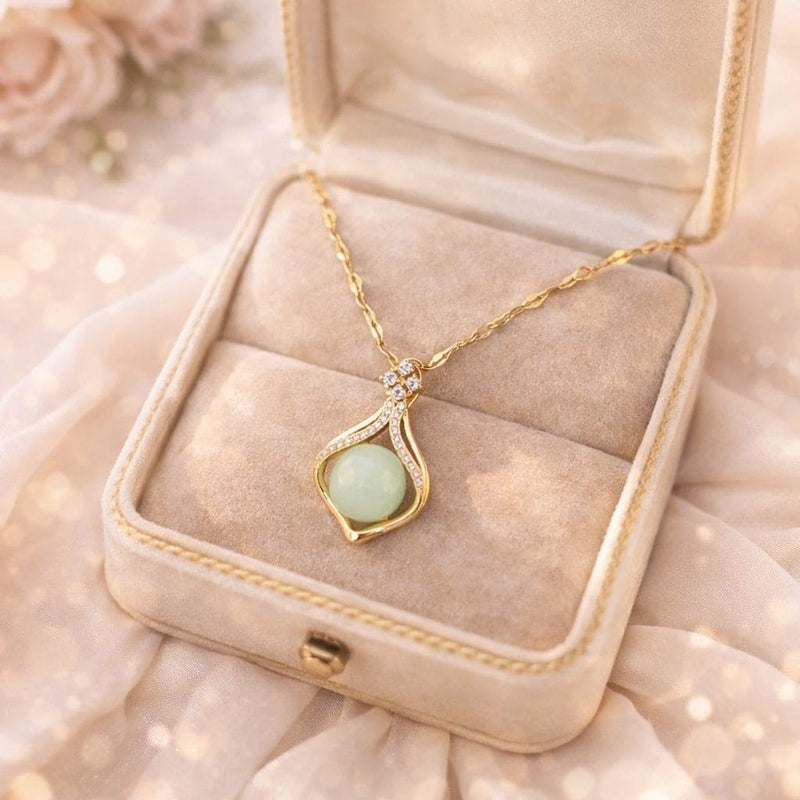 Shoperly C-316(GREEN, WHITE) 18k Gold Plated Stainless Steel Tarnish Free Waterproof Female Jewellery