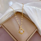 Shoperly C-316(GREEN, WHITE) 18k Gold Plated Stainless Steel Tarnish Free Waterproof Female Jewellery