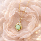 Shoperly C-316(GREEN, WHITE) 18k Gold Plated Stainless Steel Tarnish Free Waterproof Female Jewellery