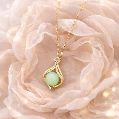 Shoperly C-316(GREEN, WHITE) 18k Gold Plated Stainless Steel Tarnish Free Waterproof Female Jewellery