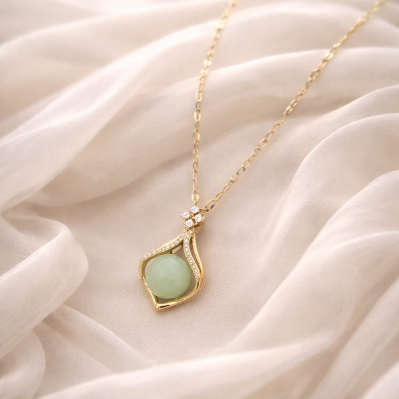 Shoperly C-316(GREEN, WHITE) 18k Gold Plated Stainless Steel Tarnish Free Waterproof Female Jewellery