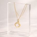 Shoperly C-316(GREEN, WHITE) 18k Gold Plated Stainless Steel Tarnish Free Waterproof Female Jewellery