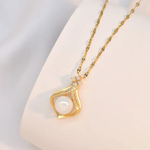 Shoperly C-316(GREEN, WHITE) 18k Gold Plated Stainless Steel Tarnish Free Waterproof Female Jewellery