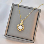 Shoperly C-316(GREEN, WHITE) 18k Gold Plated Stainless Steel Tarnish Free Waterproof Female Jewellery