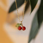 Shoperly Cherry chain 18k Gold Plated Stainless Steel Tarnish Free Waterproof Female Jewellery