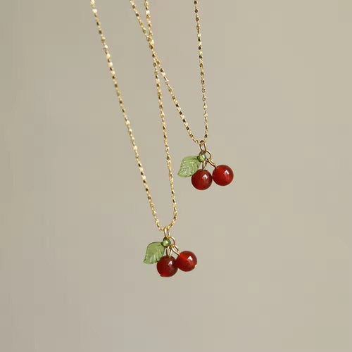 Shoperly Cherry chain 18k Gold Plated Stainless Steel Tarnish Free Waterproof Female Jewellery