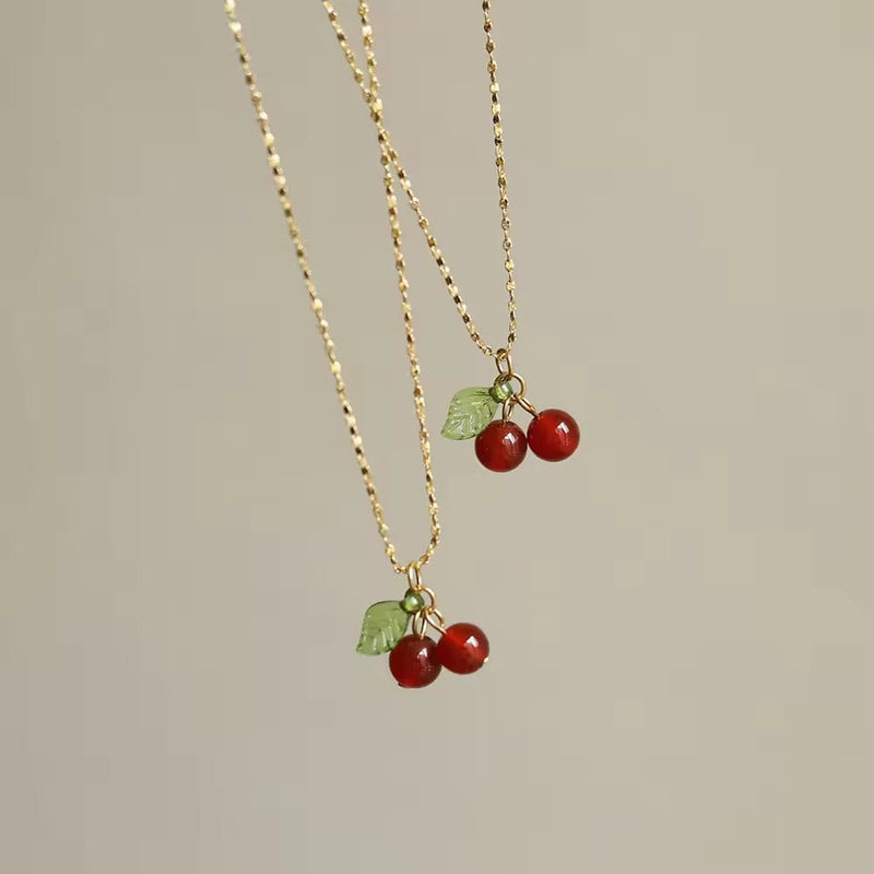 Shoperly Cherry chain 18k Gold Plated Stainless Steel Tarnish Free Waterproof Female Jewellery
