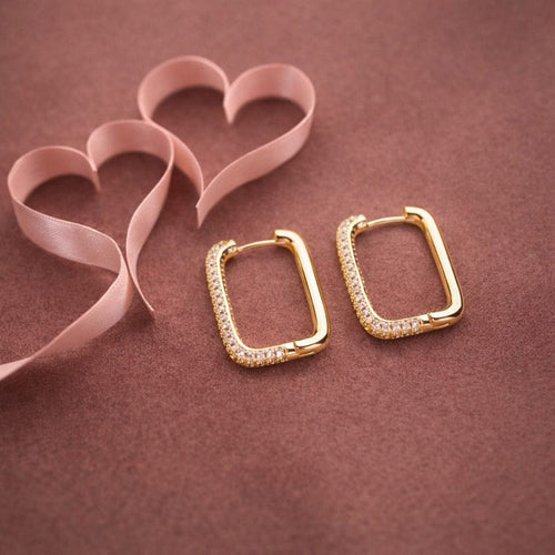 Shoperly ES-160-18k Gold Plated Stainless Steel Tarnish Free Waterproof Female Earrings
