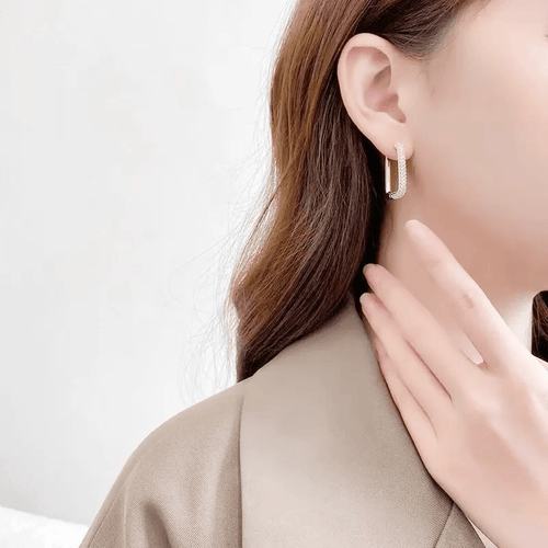 Shoperly ES-160-18k Gold Plated Stainless Steel Tarnish Free Waterproof Female Earrings
