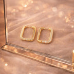 Shoperly ES-160-18k Gold Plated Stainless Steel Tarnish Free Waterproof Female Earrings