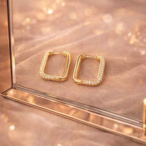 Shoperly ES-160-18k Gold Plated Stainless Steel Tarnish Free Waterproof Female Earrings