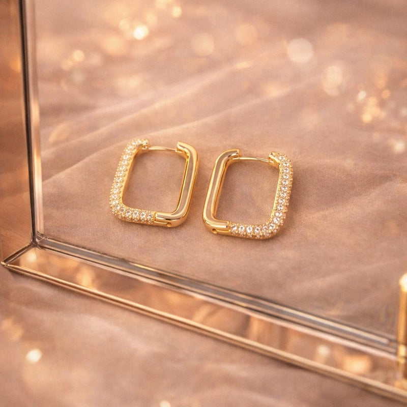 Shoperly ES-160-18k Gold Plated Stainless Steel Tarnish Free Waterproof Female Earrings