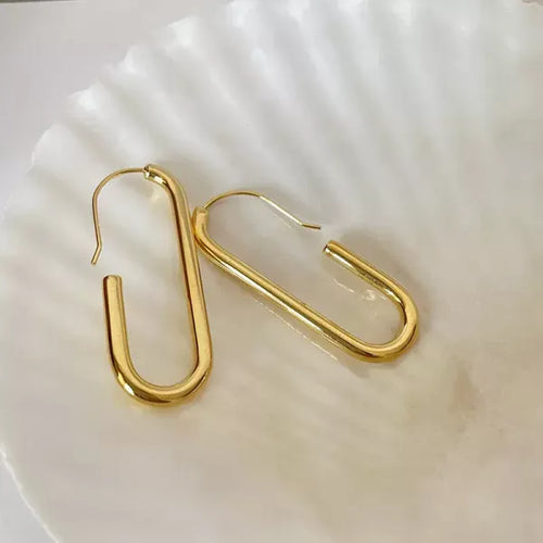Shoperly ES-187 18k Gold Plated Stainless Steel Tarnish Free