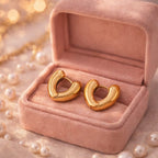 Shoperly ES-209 18k Gold Plated Stainless Steel Tarnish Free Waterproof Female Jewellery