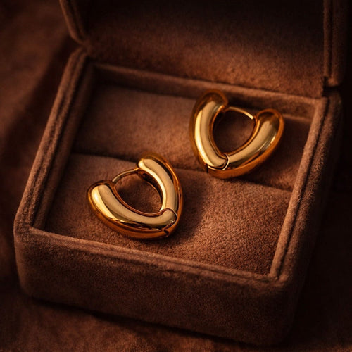 Shoperly ES-209 18k Gold Plated Stainless Steel Tarnish Free Waterproof Female Jewellery
