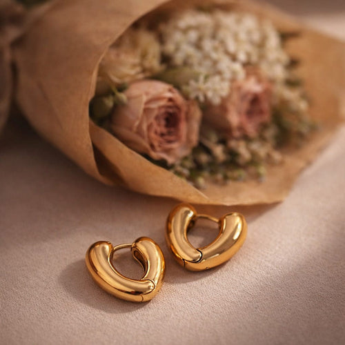 Shoperly ES-209 18k Gold Plated Stainless Steel Tarnish Free Waterproof Female Jewellery