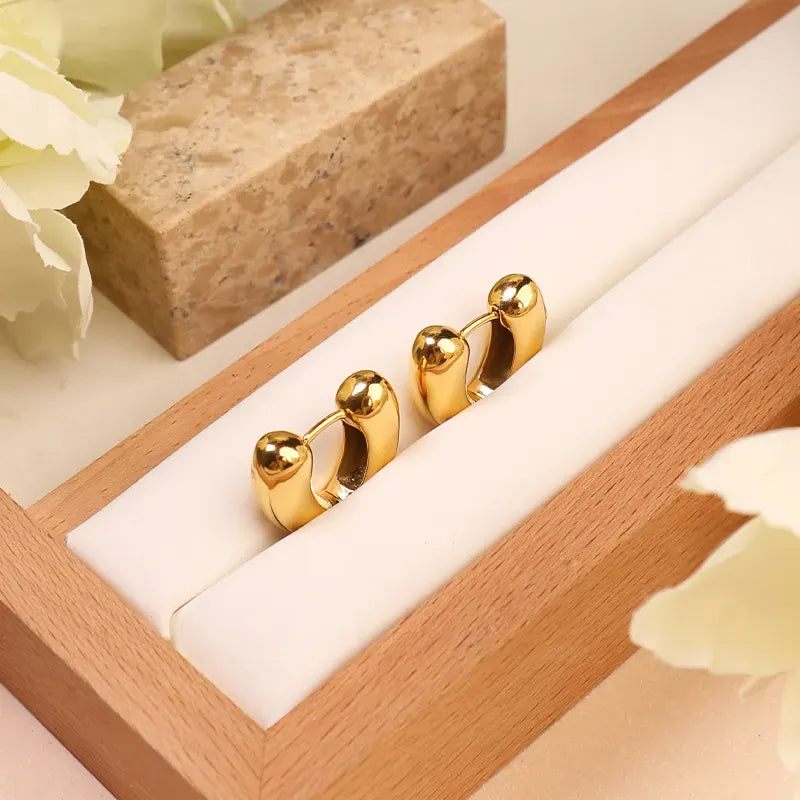 Shoperly ES-209 18k Gold Plated Stainless Steel Tarnish Free Waterproof Female Jewellery