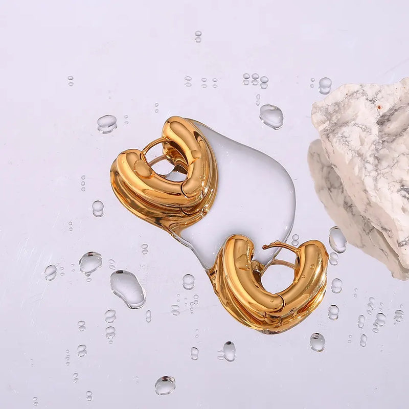 Shoperly ES-209 18k Gold Plated Stainless Steel Tarnish Free Waterproof Female Jewellery