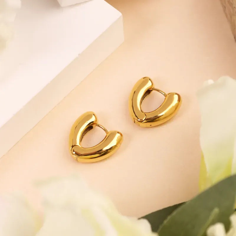 Shoperly ES-209 18k Gold Plated Stainless Steel Tarnish Free Waterproof Female Jewellery