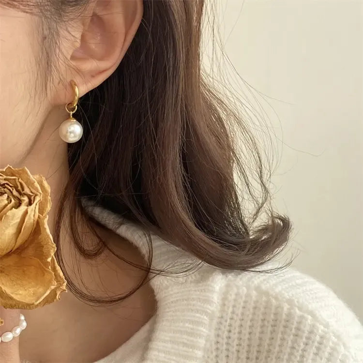 Shoperly ES-233 18k Gold Plated Stainless Steel Tarnish Free Waterproof Female Jewellery