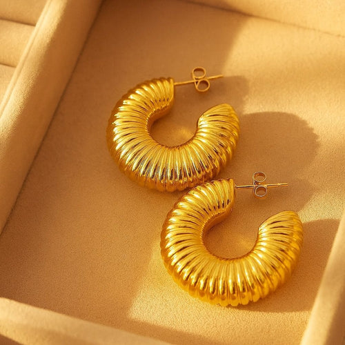 Shoperly ES-238 18k Gold Plated Stainless Steel Tarnish Free Waterproof Female Earrings
