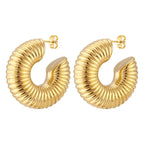 Shoperly ES-238 18k Gold Plated Stainless Steel Tarnish Free Waterproof Female Earrings