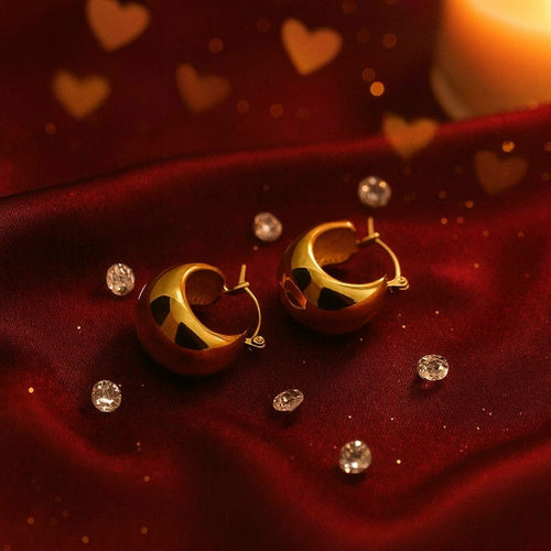Shoperly ES-243-18k Gold Plated Stainless Steel Tarnish Free Waterproof Female Jewellery