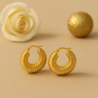 Shoperly ES-252 18k Gold Plated Stainless Steel Tarnish Free Waterproof Female Jewellery
