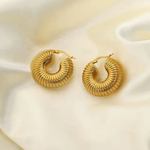 Shoperly ES-252 18k Gold Plated Stainless Steel Tarnish Free Waterproof Female Jewellery