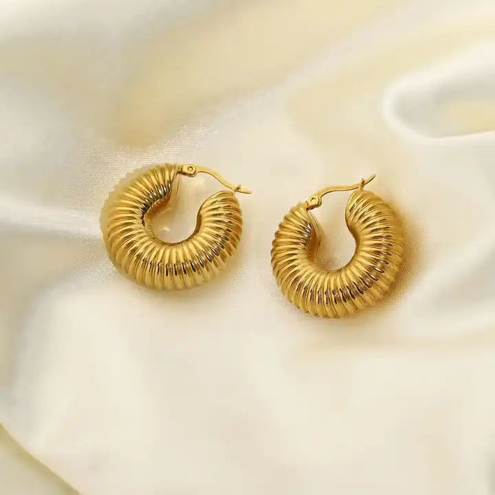 Shoperly ES-252 18k Gold Plated Stainless Steel Tarnish Free Waterproof Female Jewellery