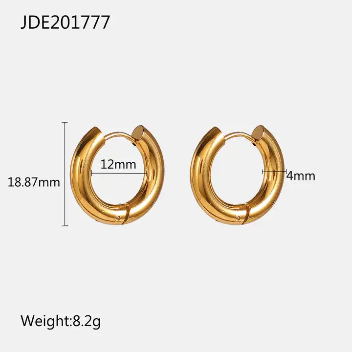Shoperly ES-255 18k Gold Plated Stainless Steel Tarnish Free Waterproof Female Jewellery