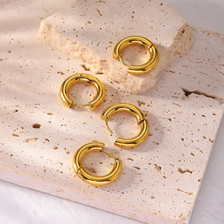 Shoperly ES-255 18k Gold Plated Stainless Steel Tarnish Free Waterproof Female Jewellery