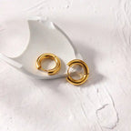 Shoperly ES-255 18k Gold Plated Stainless Steel Tarnish Free Waterproof Female Jewellery