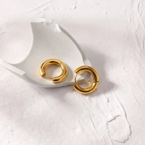Shoperly ES-255 18k Gold Plated Stainless Steel Tarnish Free Waterproof Female Jewellery