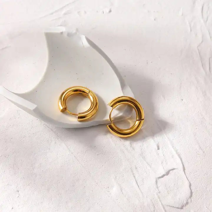 Shoperly ES-255 18k Gold Plated Stainless Steel Tarnish Free Waterproof Female Jewellery
