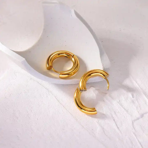Shoperly ES-255 18k Gold Plated Stainless Steel Tarnish Free Waterproof Female Jewellery