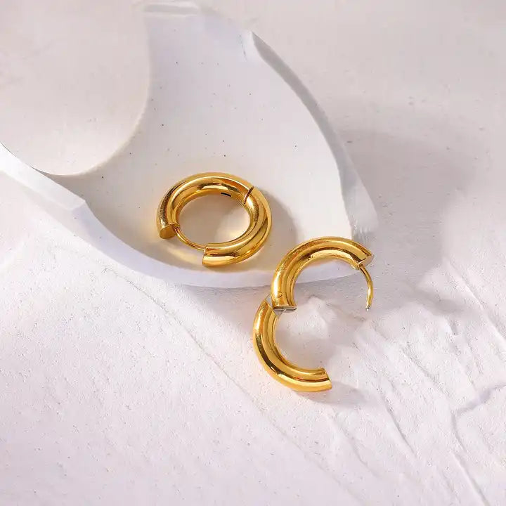Shoperly ES-255 18k Gold Plated Stainless Steel Tarnish Free Waterproof Female Jewellery