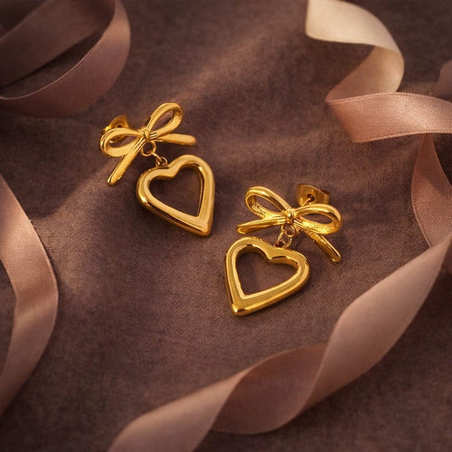 Shoperly ES-272 18k Gold Plated Stainless Steel Tarnish Free Waterproof Female Jewellery