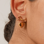 Shoperly ES-277 18k Gold Plated Stainless Steel Tarnish Free Waterproof Female Jewellery